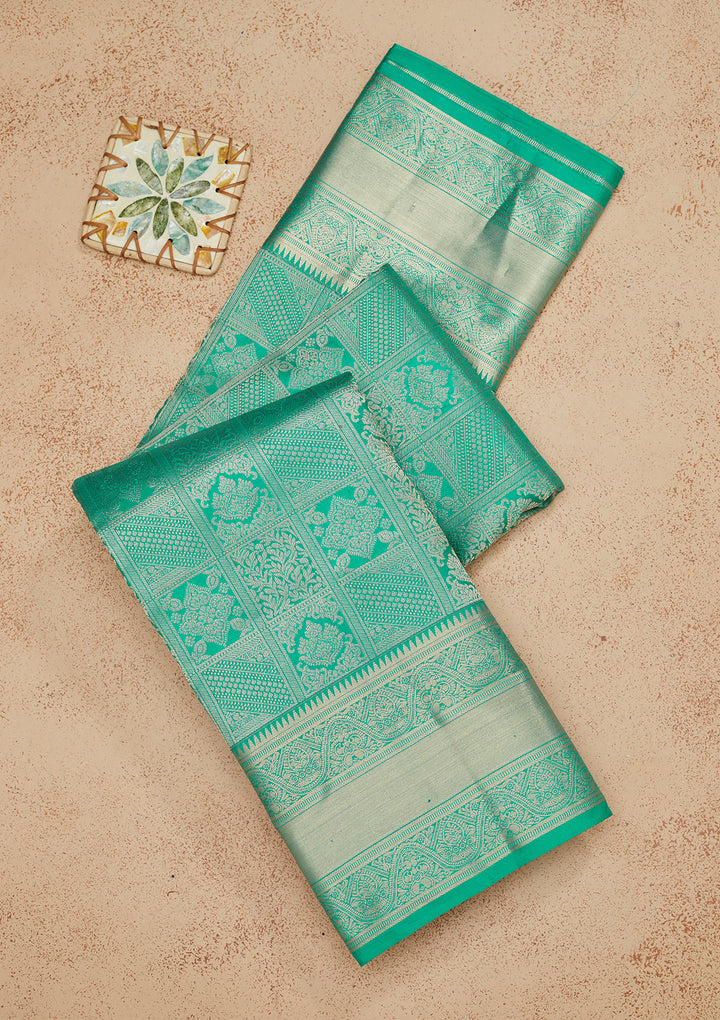 Rama Green Zariwork Pure Silk Saree