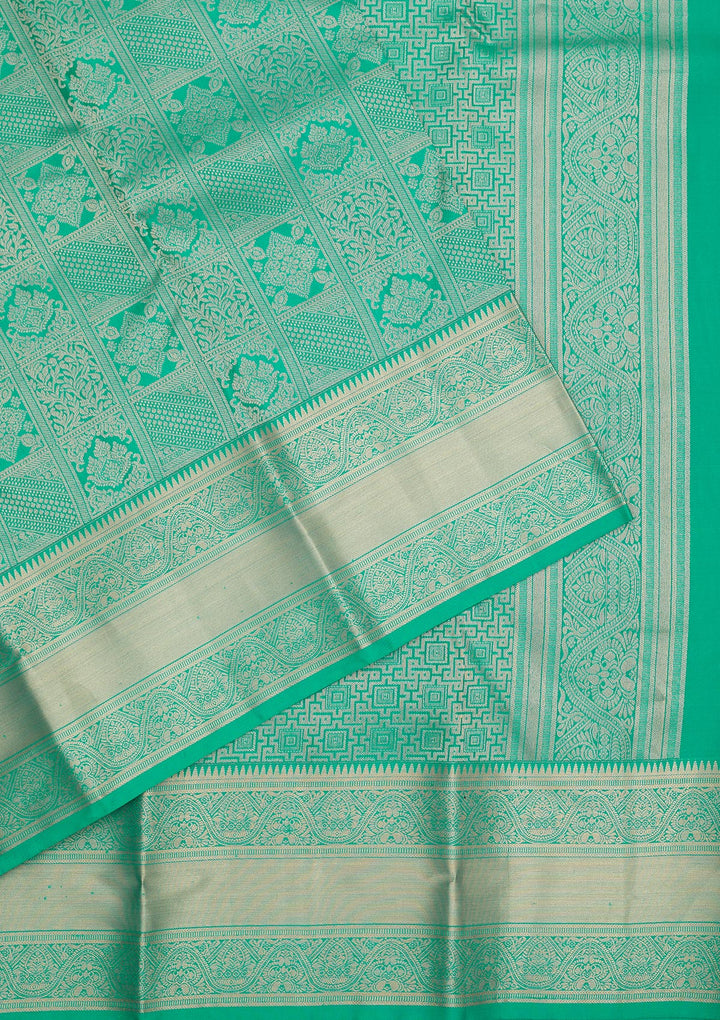Rama Green Zariwork Pure Silk Saree