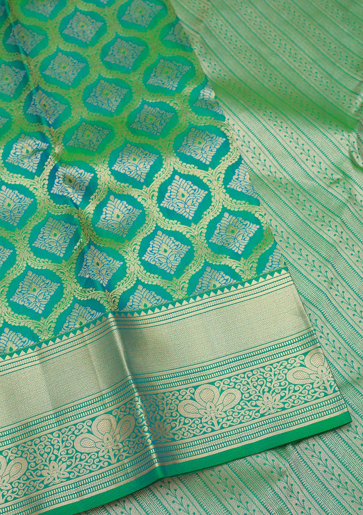 Rama Green Zariwork Pure Silk Saree