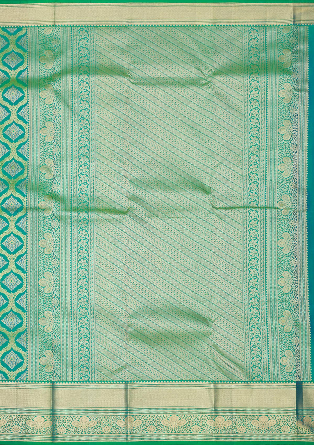 Rama Green Zariwork Pure Silk Saree
