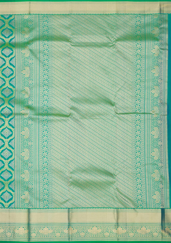 Rama Green Zariwork Pure Silk Saree