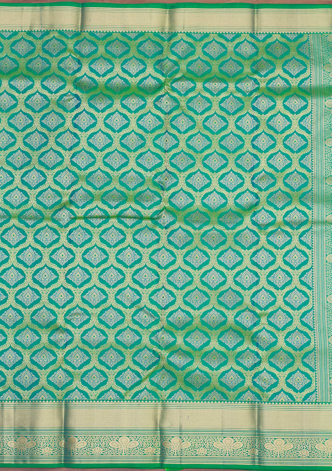 Rama Green Zariwork Pure Silk Saree