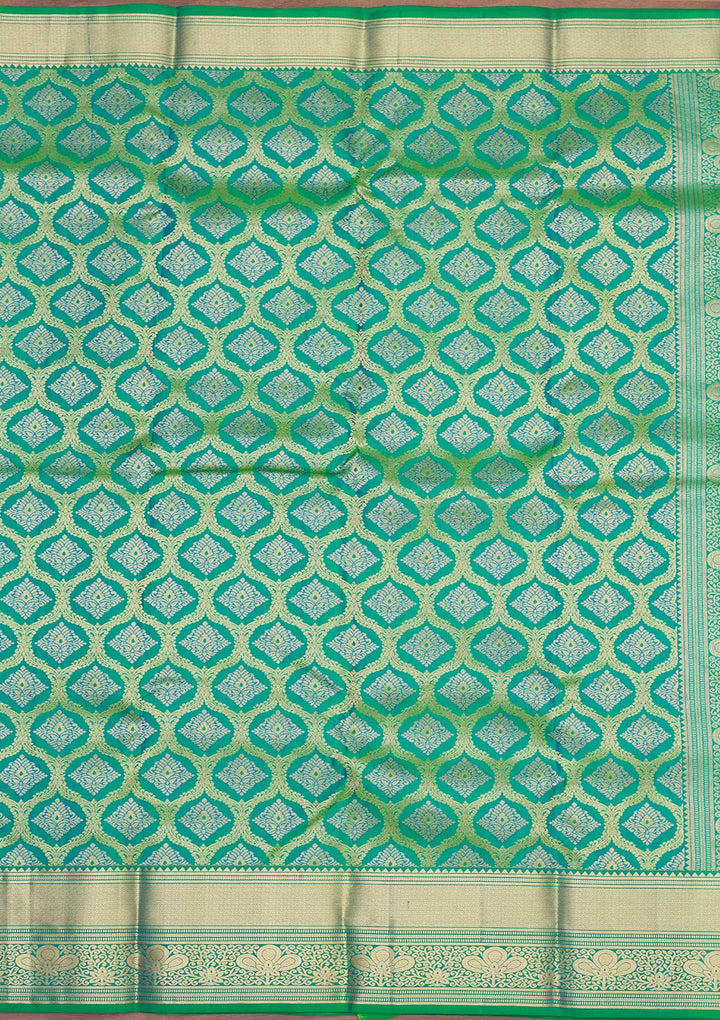 Rama Green Zariwork Pure Silk Saree