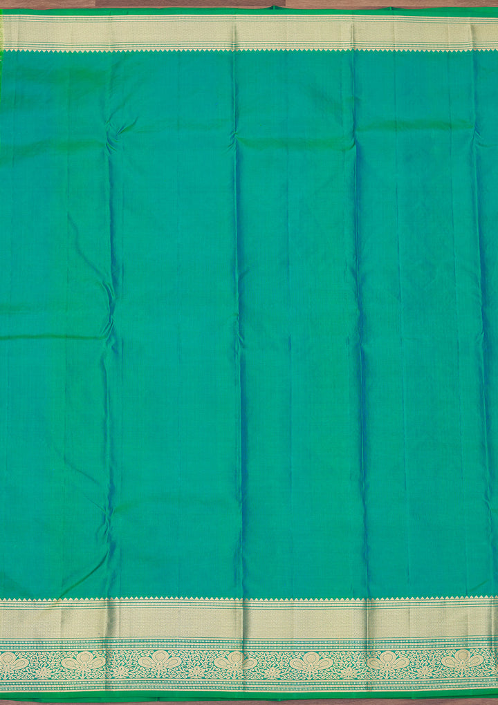 Rama Green Zariwork Pure Silk Saree