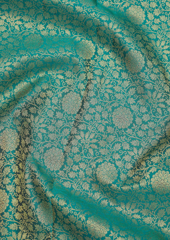 Rama Green Zariwork Pure Silk Saree
