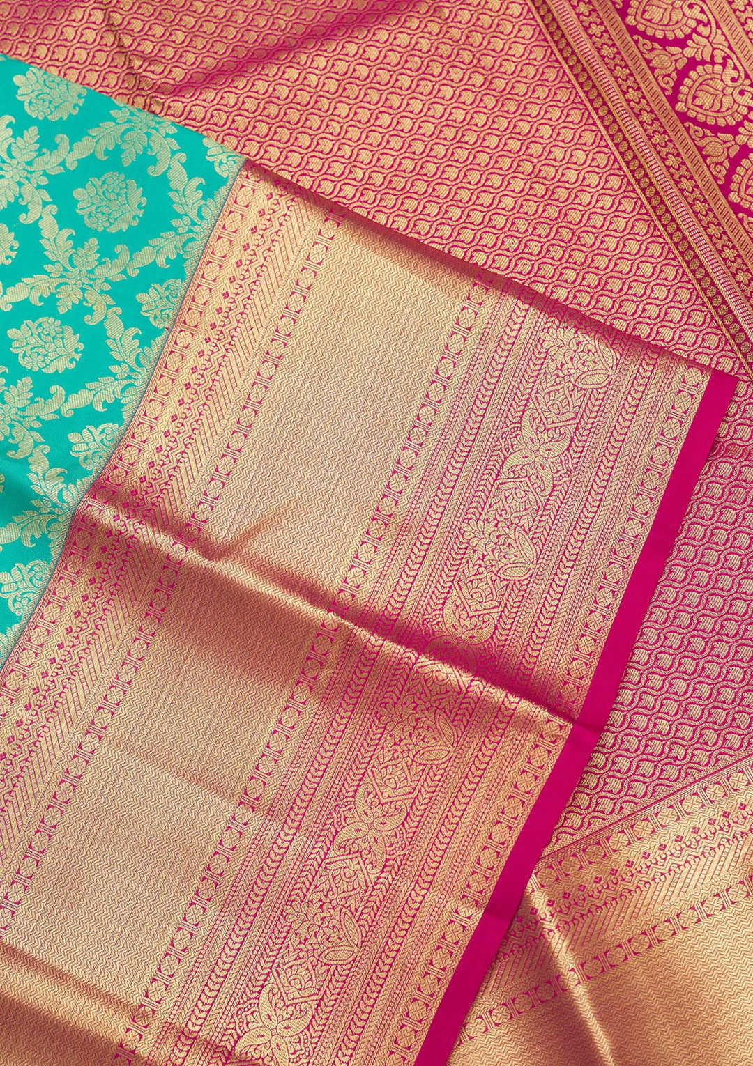 Rama Green Zariwork Pure Silk Saree