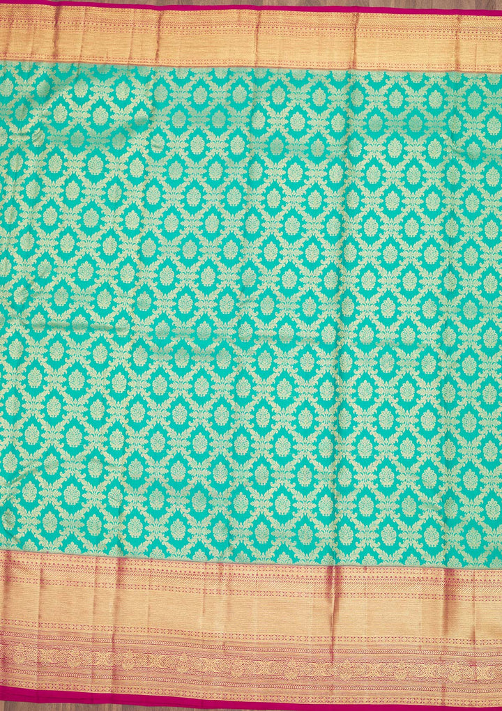 Rama Green Zariwork Pure Silk Saree