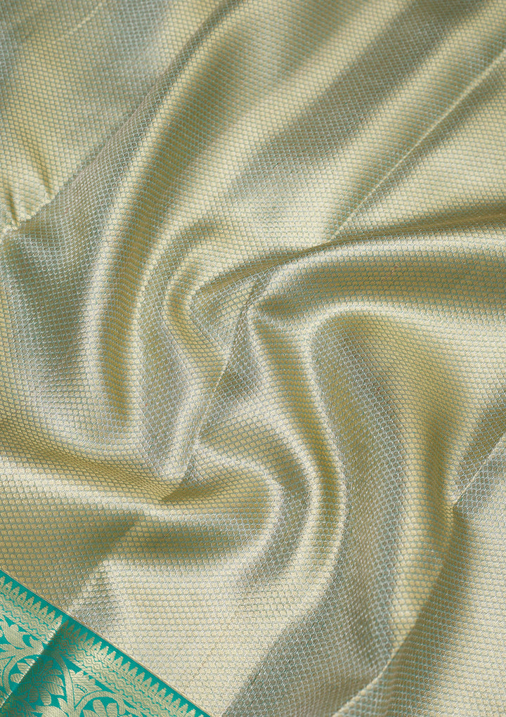 Rama Green Zariwork Pure Silk Saree