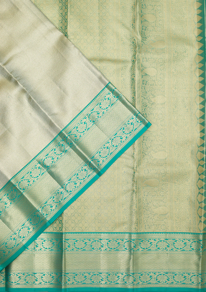 Rama Green Zariwork Pure Silk Saree