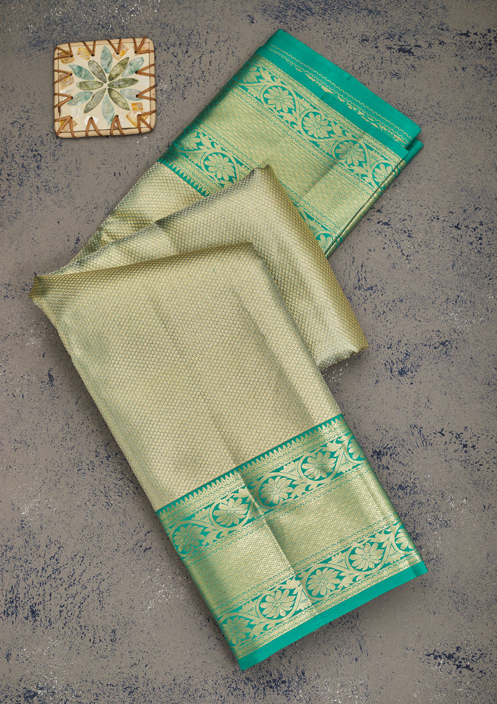 Rama Green Zariwork Pure Silk Saree