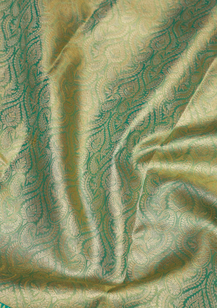 Rama Green Zariwork Pure Silk Saree