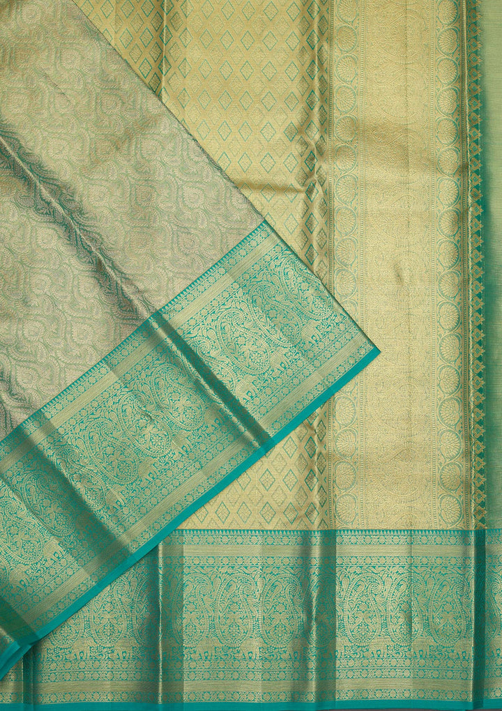 Rama Green Zariwork Pure Silk Saree