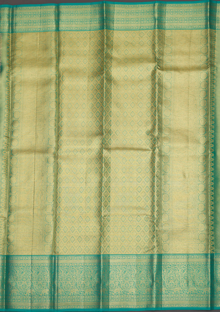Rama Green Zariwork Pure Silk Saree