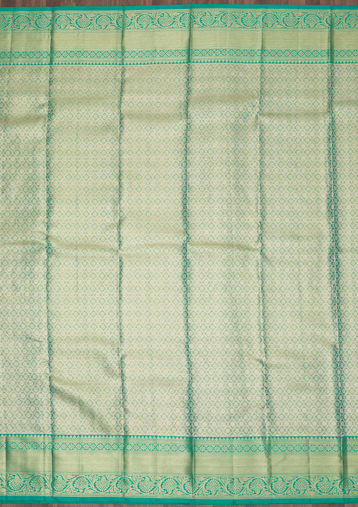 Rama Green Zariwork Pure Silk Saree