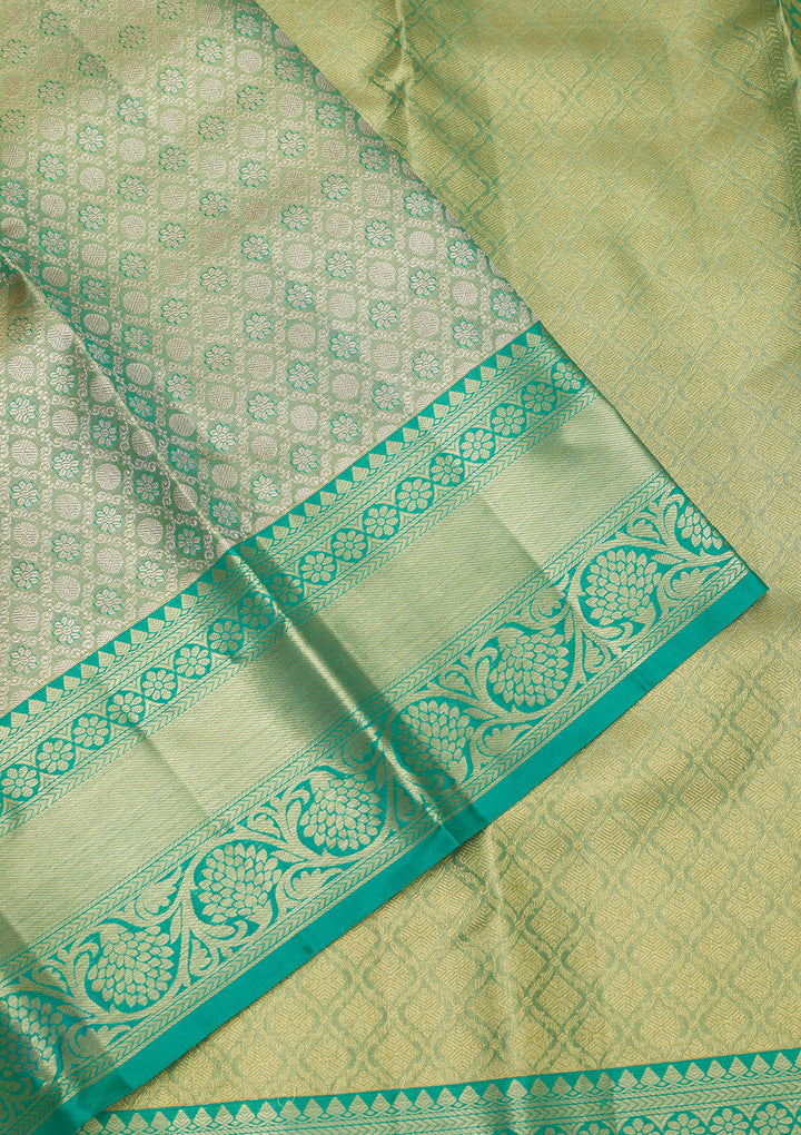 Rama Green Zariwork Pure Silk Saree