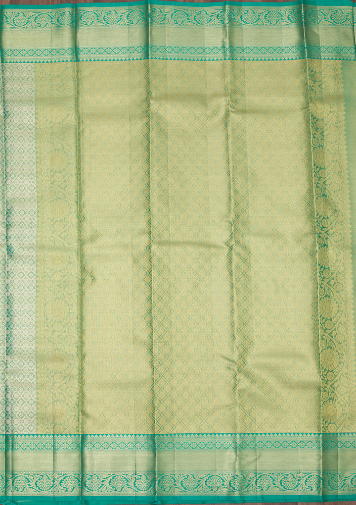 Rama Green Zariwork Pure Silk Saree