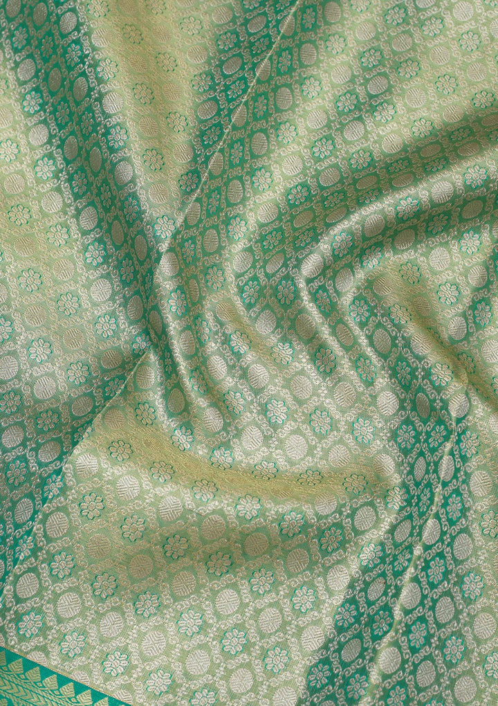 Rama Green Zariwork Pure Silk Saree