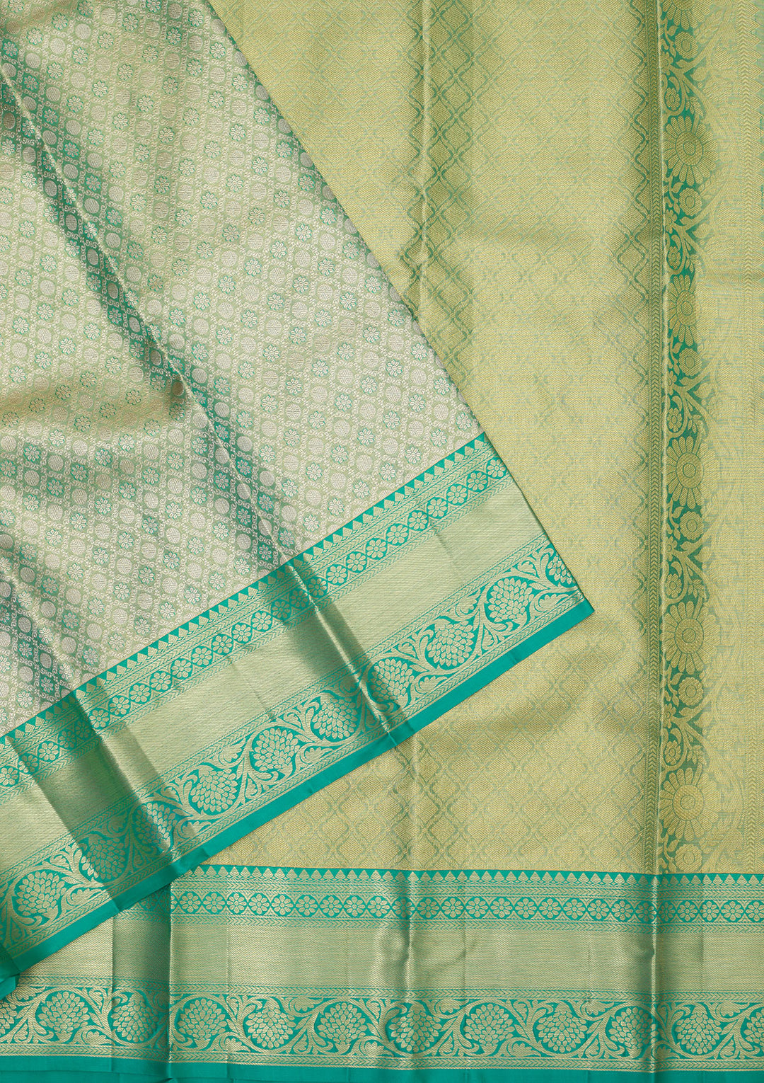 Rama Green Zariwork Pure Silk Saree
