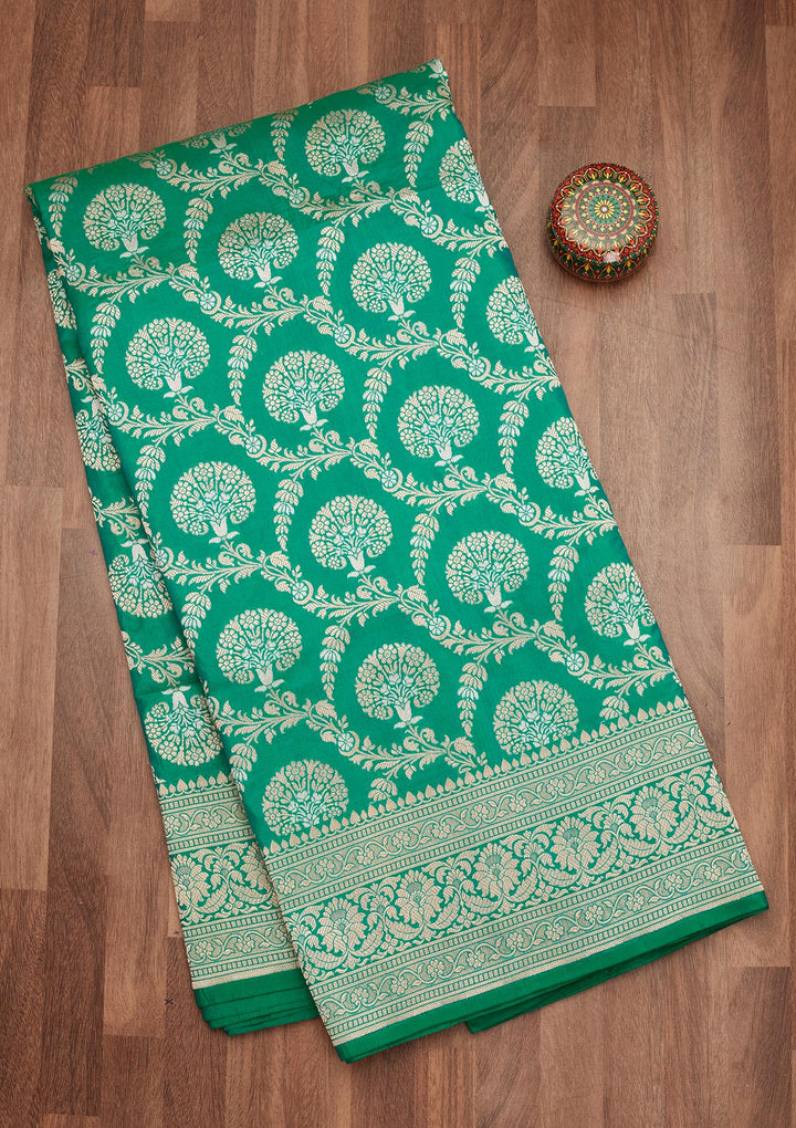 Rama Green Zariwork Pure Silk Saree