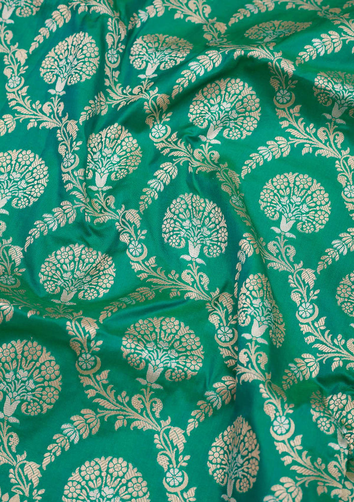 Rama Green Zariwork Pure Silk Saree