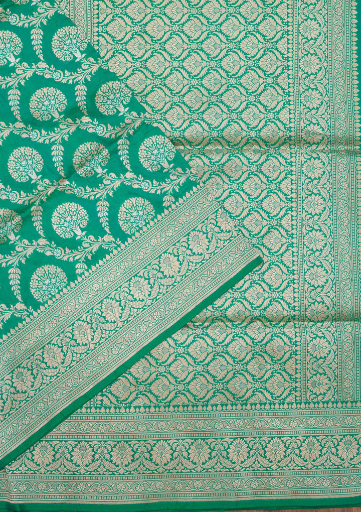 Rama Green Zariwork Pure Silk Saree