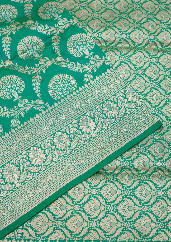 Rama Green Zariwork Pure Silk Saree