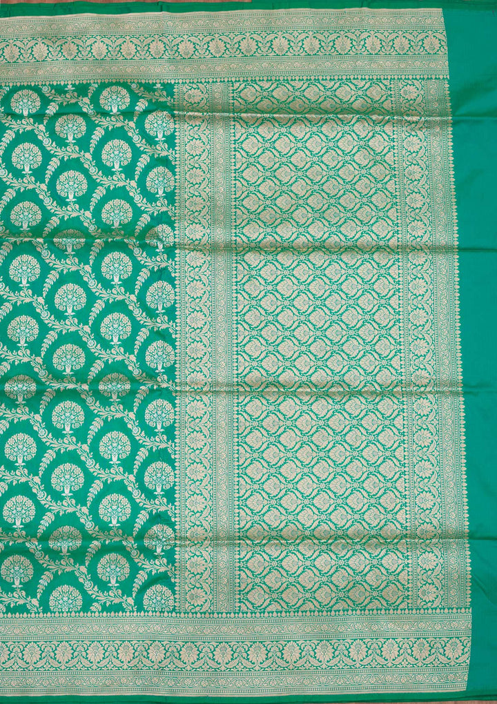 Rama Green Zariwork Pure Silk Saree