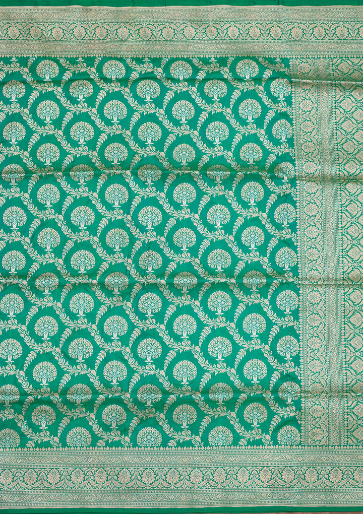 Rama Green Zariwork Pure Silk Saree