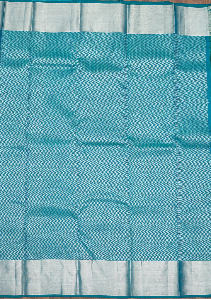 Sky Blue Zariwork Pure Silk Saree