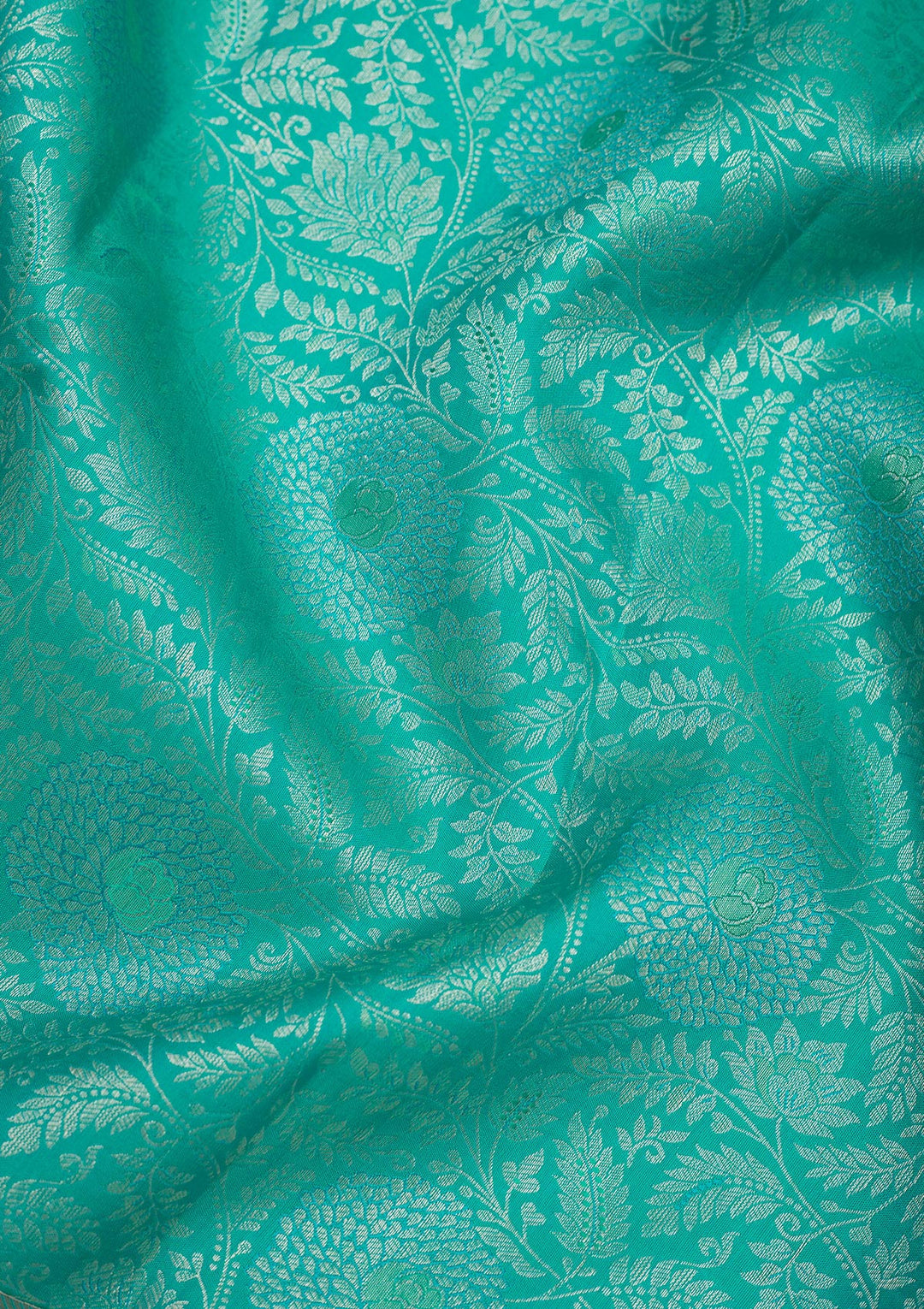 Turquoise Blue Zariwork Pure Silk Saree