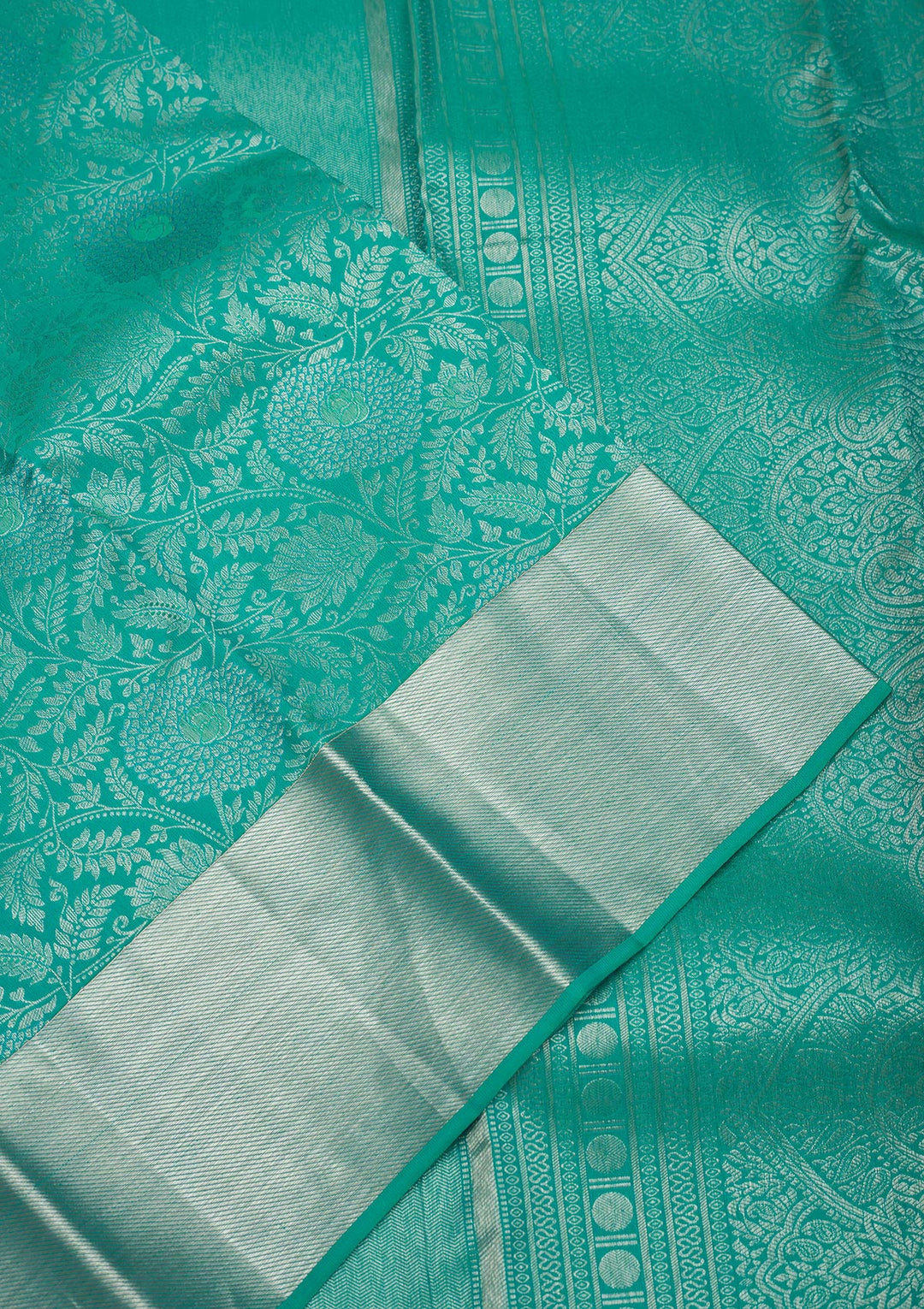 Turquoise Blue Zariwork Pure Silk Saree