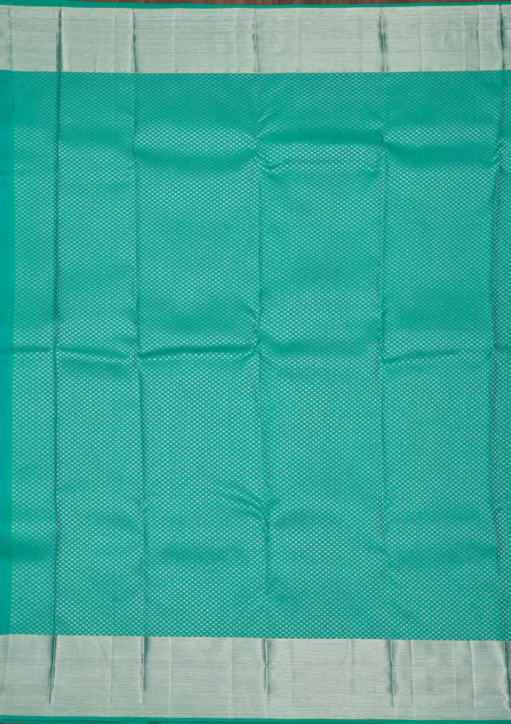 Turquoise Blue Zariwork Pure Silk Saree