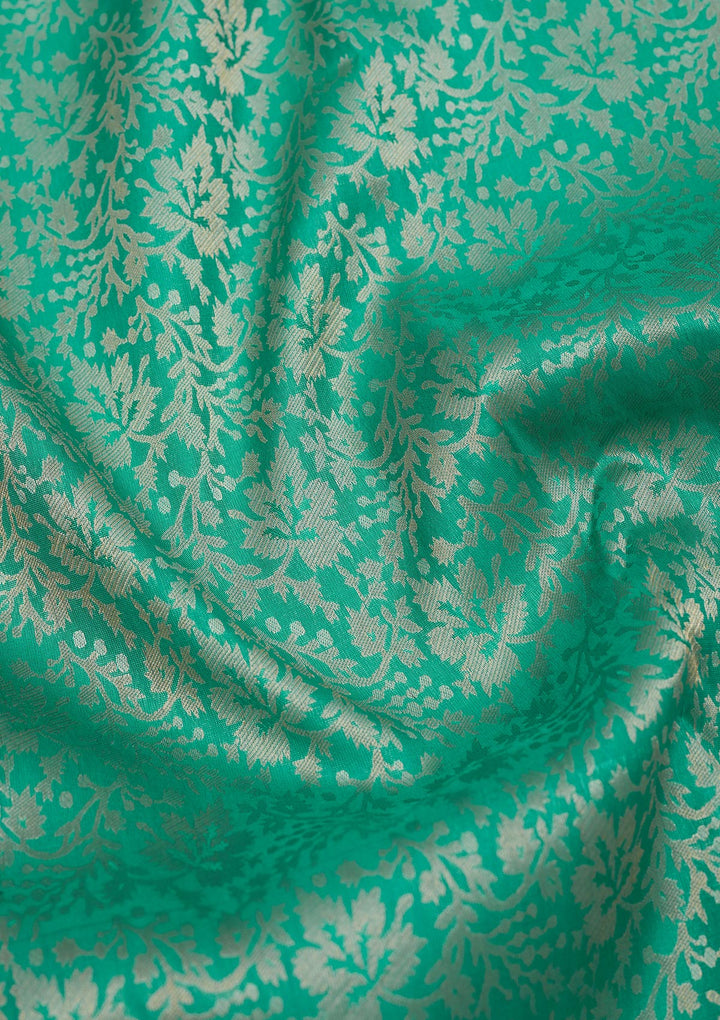 Rama Green Zariwork Pure Silk Saree