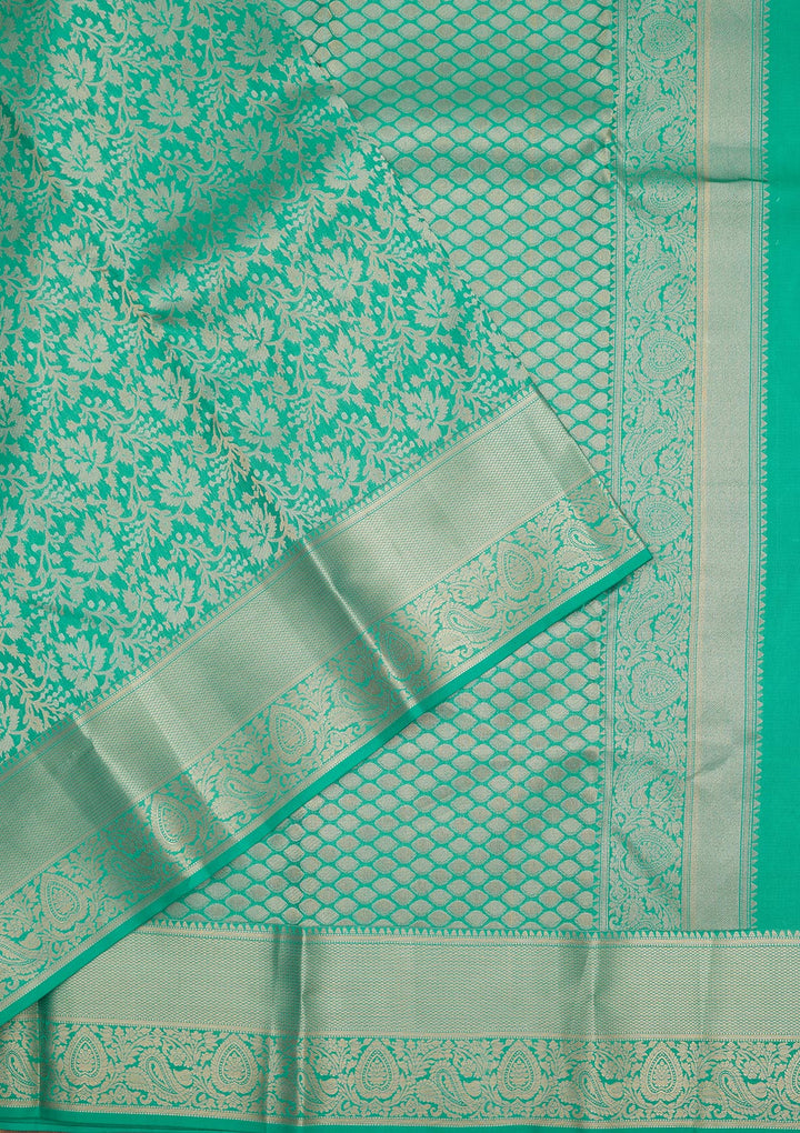 Rama Green Zariwork Pure Silk Saree