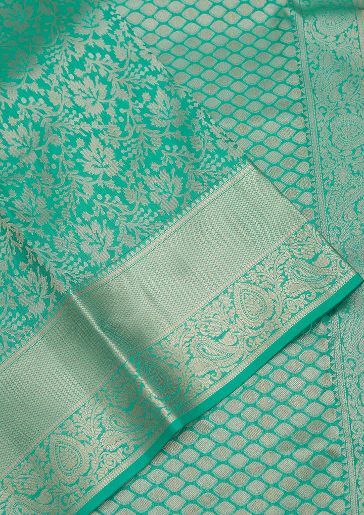 Rama Green Zariwork Pure Silk Saree