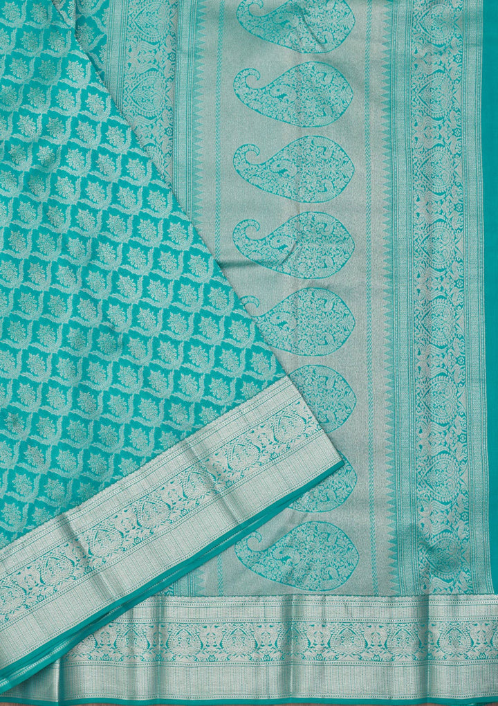 Rama Green Zariwork Pure Silk Saree