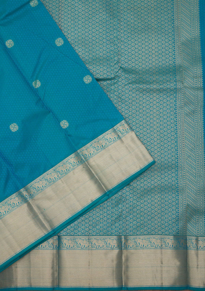 Rama Green Zariwork Pure Silk Saree