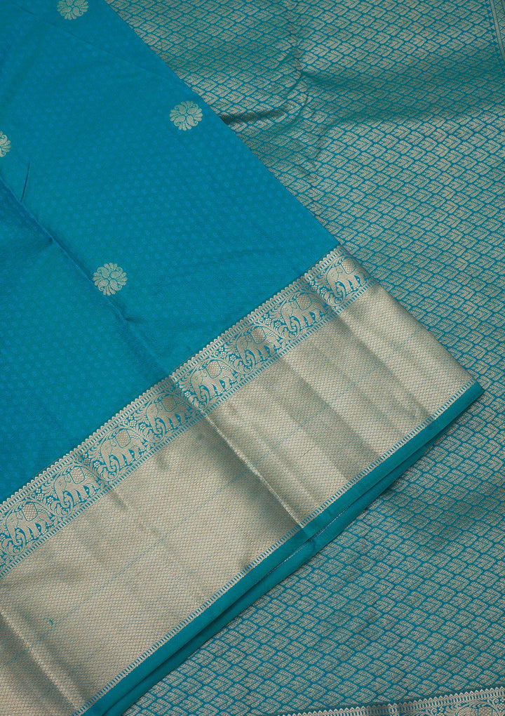 Rama Green Zariwork Pure Silk Saree