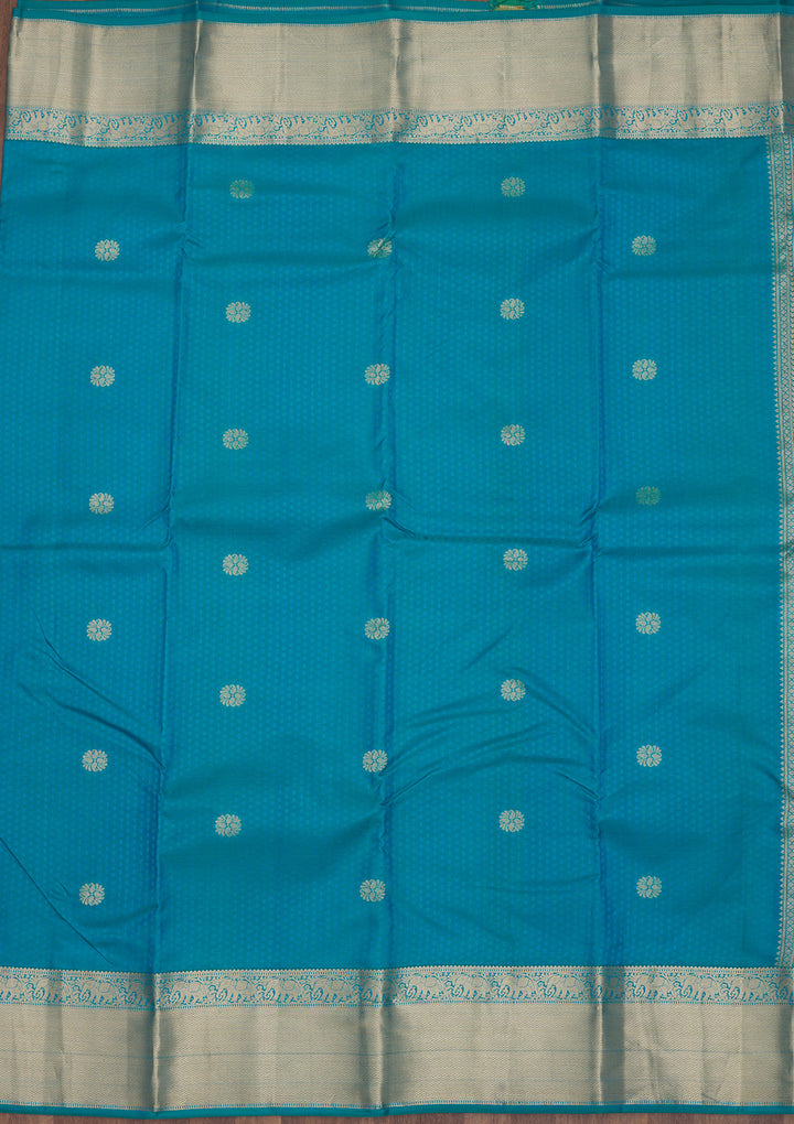 Rama Green Zariwork Pure Silk Saree