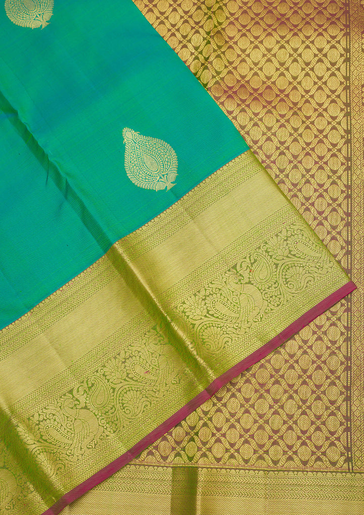 Rama Green Zariwork Pure Silk Saree