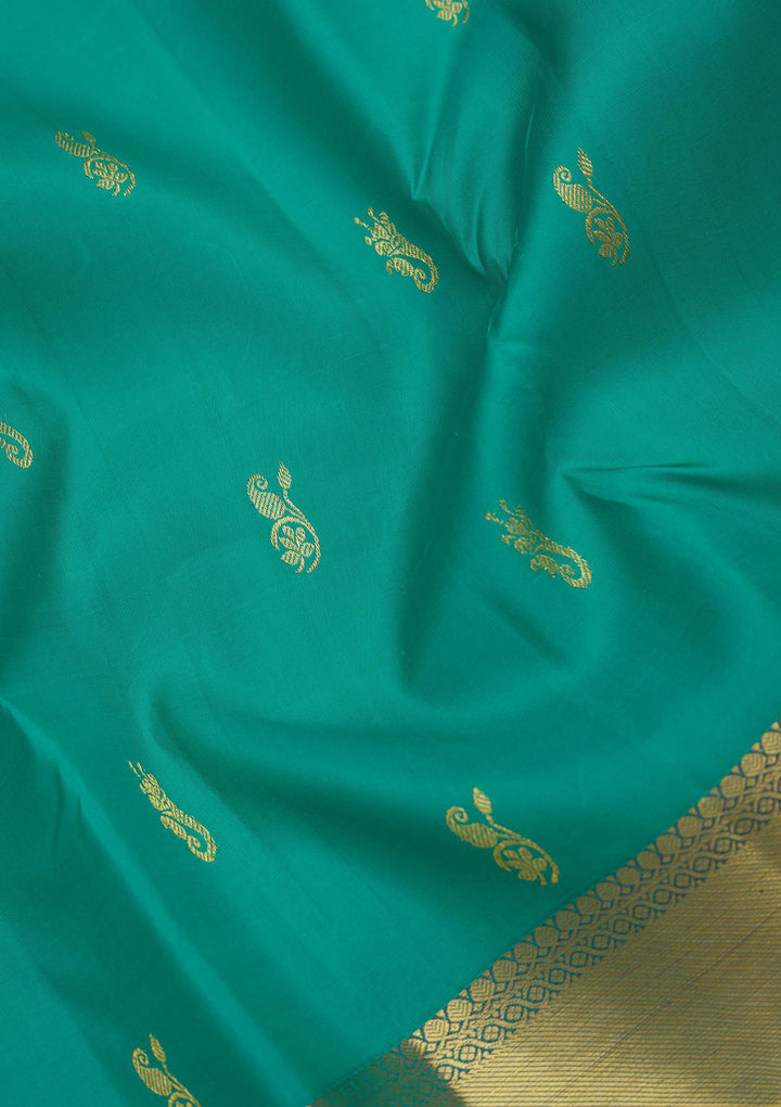 Rama Green Zariwork Pure Silk Saree