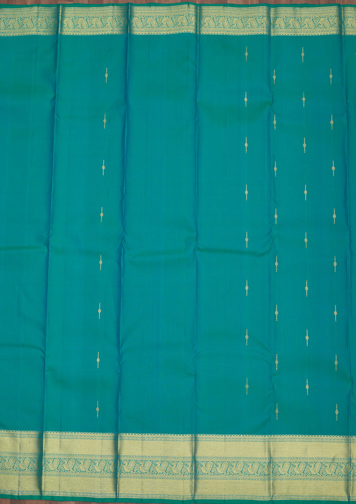 Rama Green Zariwork Pure Silk Saree