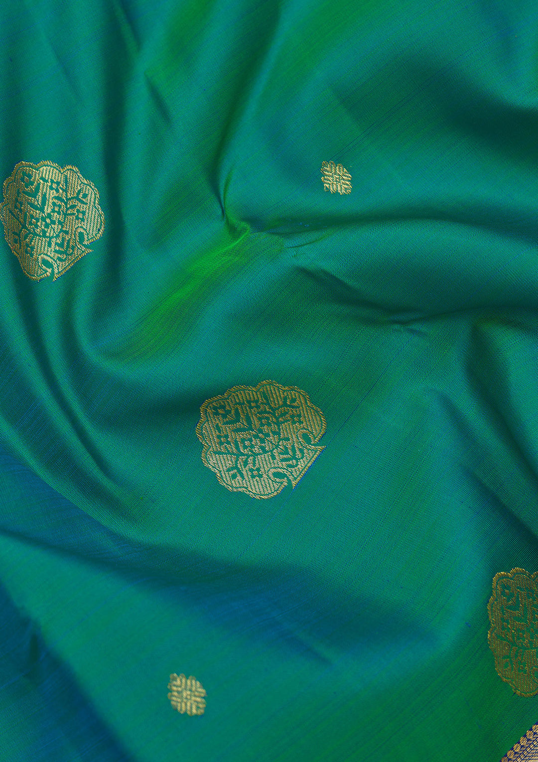 Rama Green Zariwork Pure Silk Saree