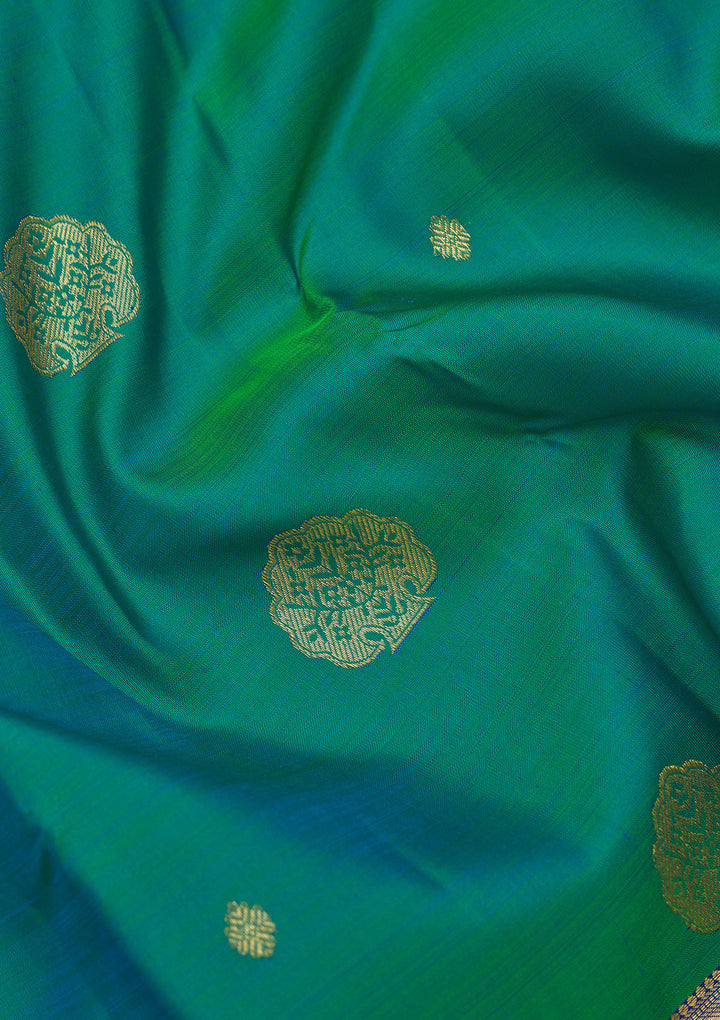Rama Green Zariwork Pure Silk Saree