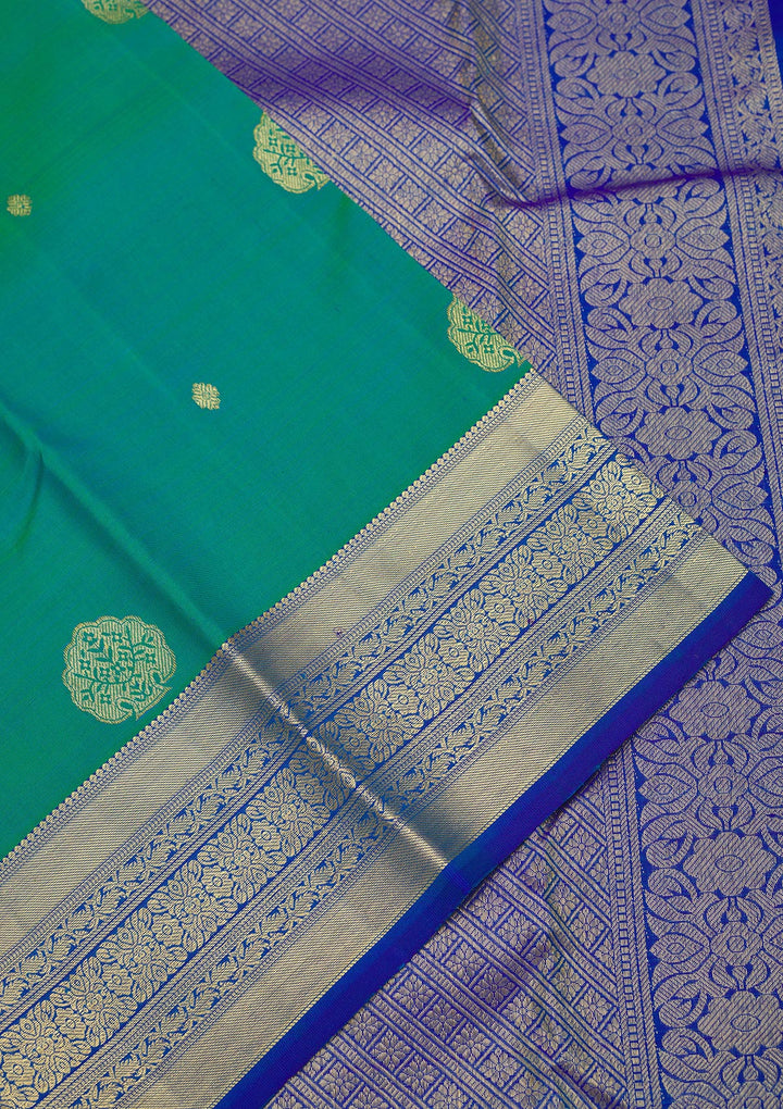 Rama Green Zariwork Pure Silk Saree
