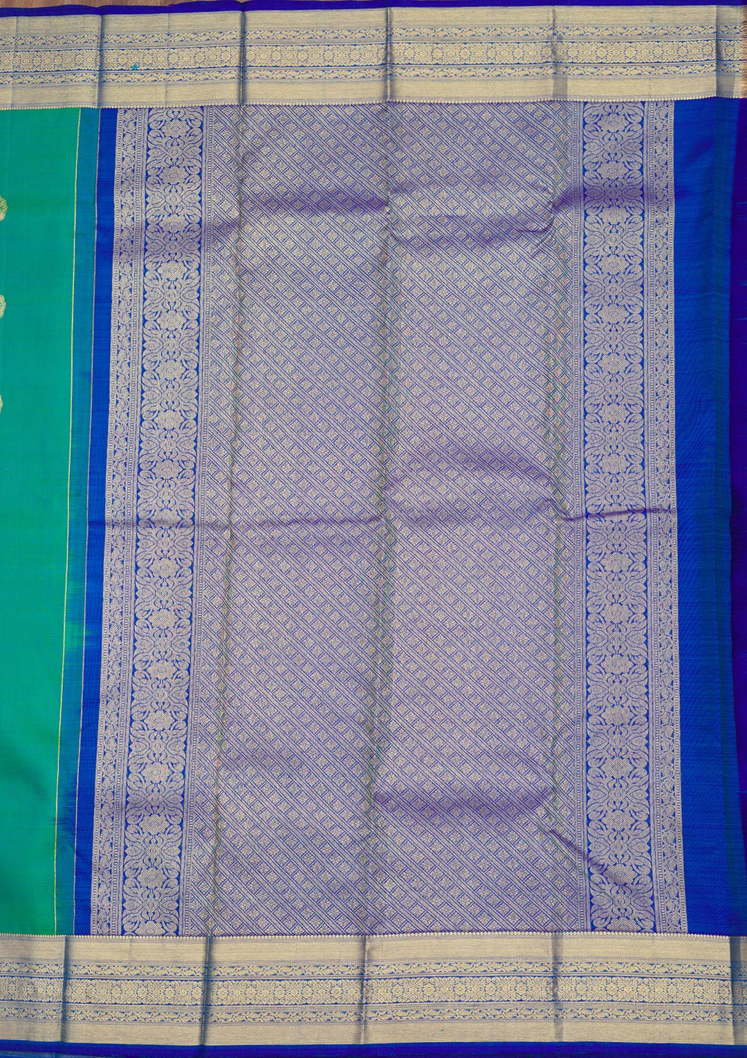 Rama Green Zariwork Pure Silk Saree