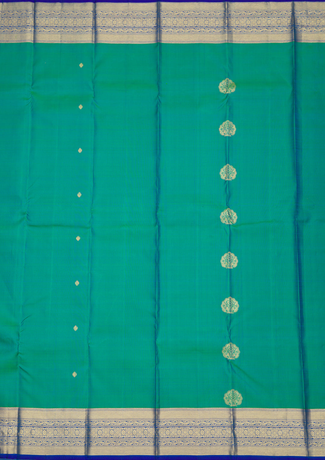Rama Green Zariwork Pure Silk Saree