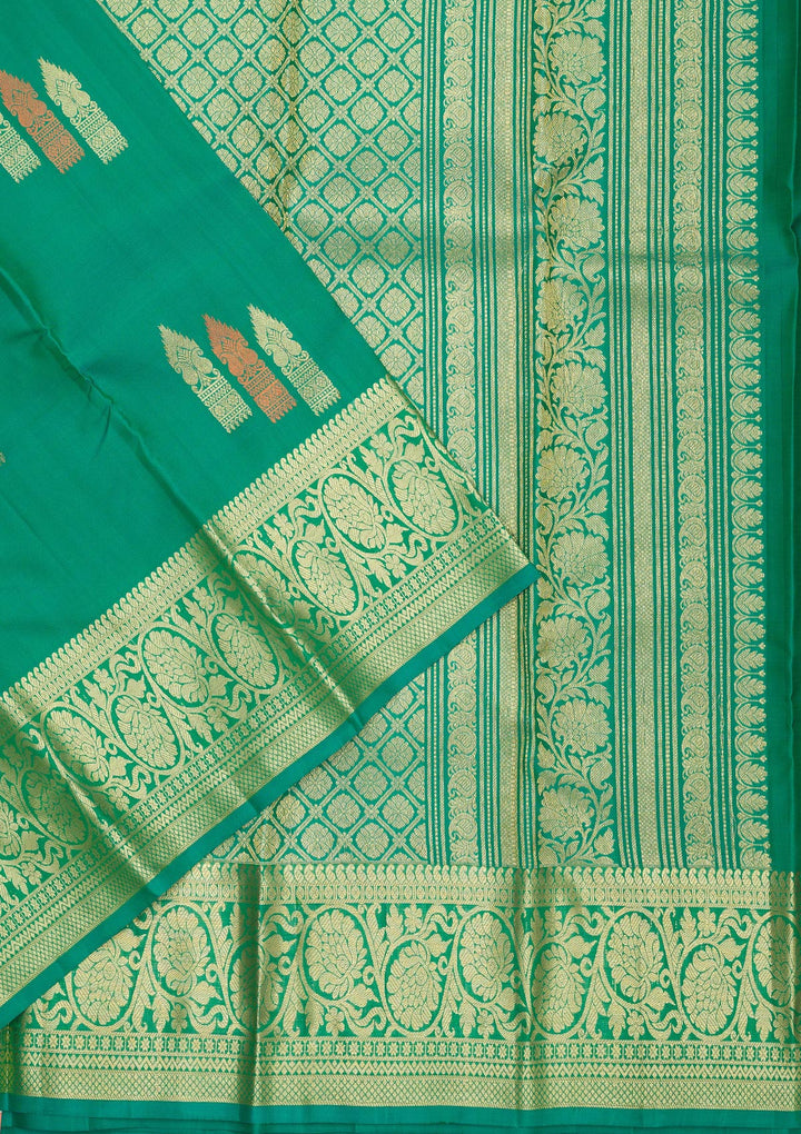 Rama Green Zariwork Pure Silk Saree