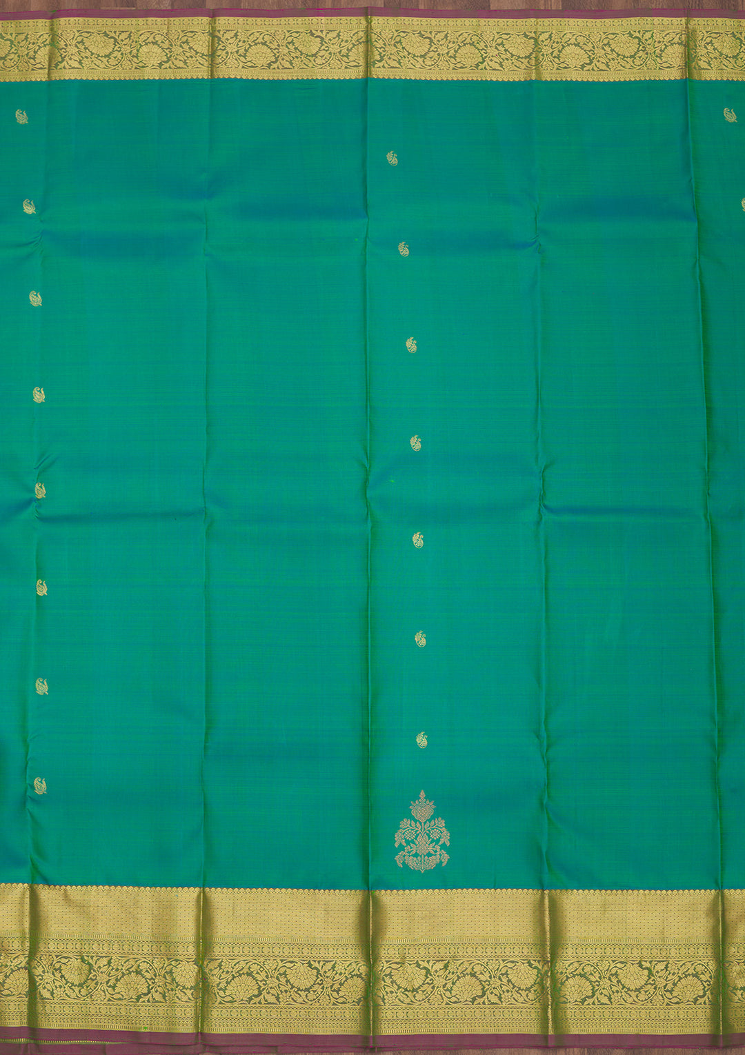 Rama Green Zariwork Pure Silk Saree