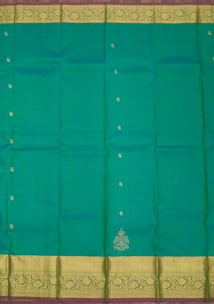 Rama Green Zariwork Pure Silk Saree